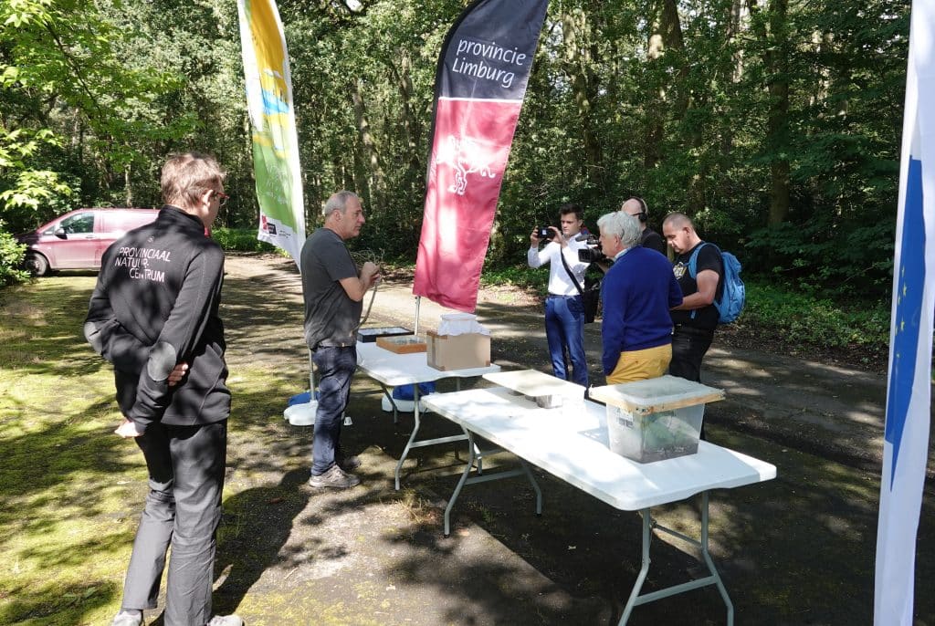 Luc Crevecoeur en gedeputeerde Bert Lambrechts op het Persmoment  in het PNC Limburg 01/07/2024